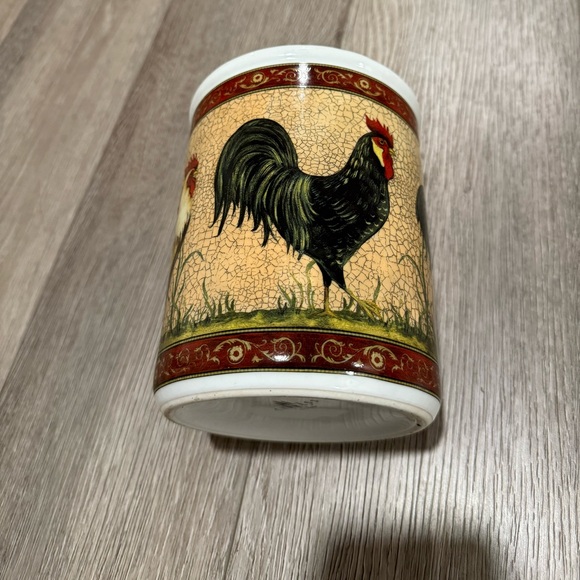 Ceramic Rooster Utensils Holder - Picture 2 of 6